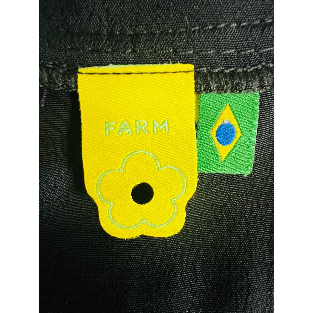 Farm Rio Black Mini Dress Wide Kimono Sleeves Size Small 100% Viscose V-Neck - Picture 10 of 13